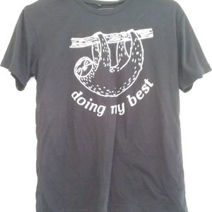 Doing My Best Sloth t-shirt. Size medium. Black